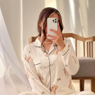 ست نخ موسلین خرگوشی آستين بلند