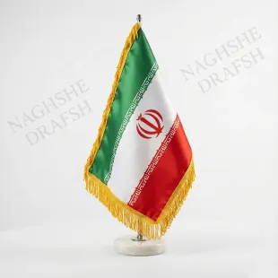 پرچم رومیزی ایران با پایه سنگی و چاپ دیجیتال دورو