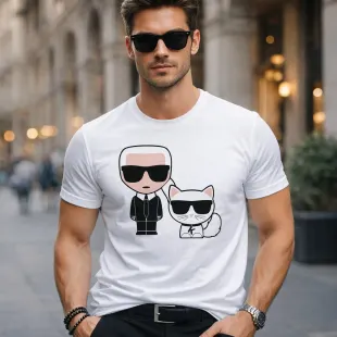 برچسب حرارتی طرح کارل لاگرفلد 2عددی Karl Lagerfeld کد1