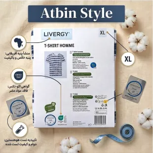 تیشرت مردانه لیورجی (LIVERGY)سایز XL در 3 سایز موجود، مجوعاً 11 عدد لارج L