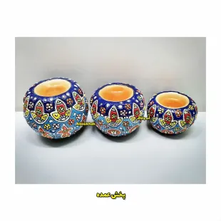 جاشمعی توپی سه تایی سفال میناکاری
