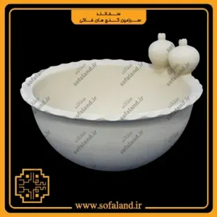 کاسه سفالی طرح دو انار کمانی سفالند