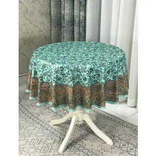 گلستانه دایره قطر 100 سبز آبی