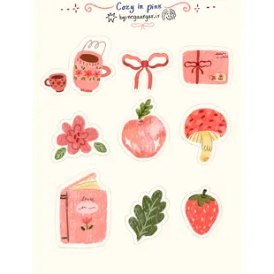 استیکر Cozy in pink