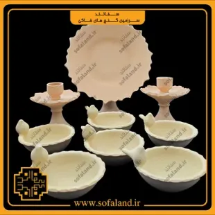 ست هفت سین کاسه پرنده با شمعدان کمانی سفالند