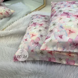 روبالشتی ساتن ابریشم طرح گل تک عددی