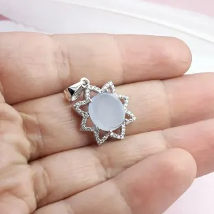 مدال زنانه عقیق یمنی کبود
