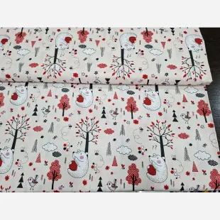 پارچه ملحفه ای عروسکی تترون ترک عرض 1/5 رنگ ثابت طرح چهار