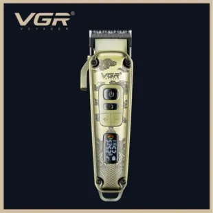 ماشین اصلاح موی سر و صورت وی جی آر مدل V-005 با تیغه کربن استیل و متالوژیک پودری، باتری لیتیومی 2600 میلی آمپر