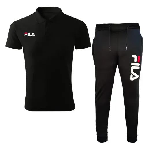 ست پولوشرت و شلوار مردانه مدل H 6543 سایز مشکی - XXL