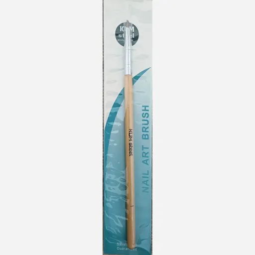 براش آرایشی دسته چوبی برند KUM steel شماره 0