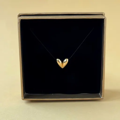 پلاک قلب طلا مدل پفکی- 1.300 گرم
