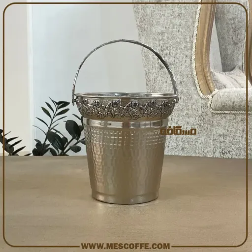 سطل زباله مسی کروم(مدل گلبرگ/کد1934)
