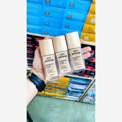 کرم پودر حرفه ای پریما، Royal Prima بدون چربی، ماندگاری 24 ساعته  رنگ شماره 3