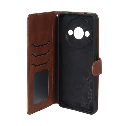 کیف موبایل جاکارتی مگنتی محافظ لنزدار شیائومی MNC مدل Xiaomi Redmi A3 / A3x / Poco C61 رنگ قهوه ای
