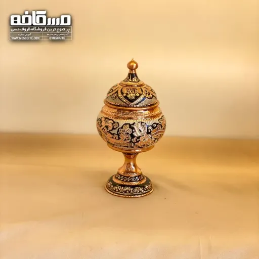قندان مسی نقره کوب(کد 686)