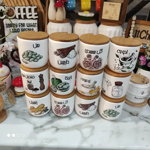 بانکه سرامیکی باتکست زیبا و مختلف و کاربردی درب چوبی 