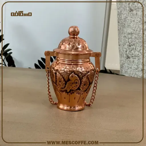 روغن دان مسی قلم کاری شده(کد1837)