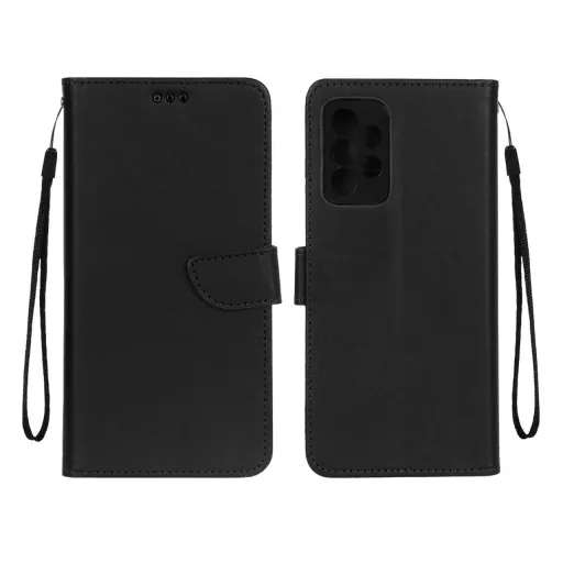 کیف چرمی موبایل جاکارتی مگنتی محافظ لنزدار سامسونگ Samsung Galaxy A52 / A52s رنگ مشکی