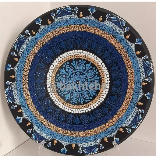 دیوار کوب سفالی نقطه کوبی شده کد 8 (پس کرایه)