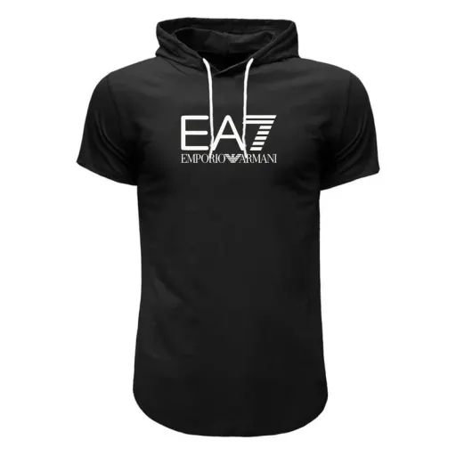 تی شرت کلاه دار مردانه مدل EA7 8011 سایز مشکی - L