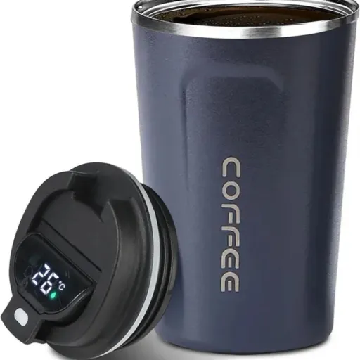 تراولماگ دماسنج دار 380 میل برند COFFEE رنگ صورتی