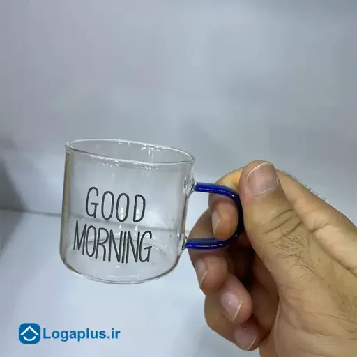 ست 6 عددی لیوان پیرکس Good Morning دسته آبی (پسکرایه)