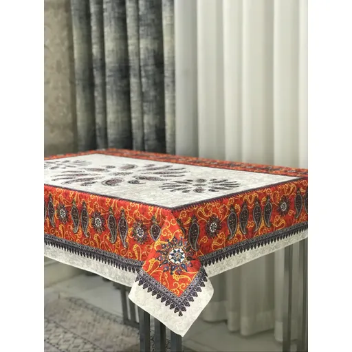 ترمه سه گل 6 نفره قرمز