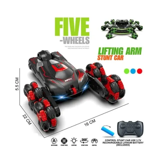 ماشین کنترلی شارژی 5 چرخ WILLESU TOYS RQ3024 تعادل و هیجان رنگ مشکی / قرمز