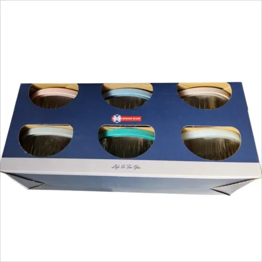 ظرف نگهدارنده شیشه و بلور اصفهان مدل هیدا مجموعه 6 عددی رنگ بی رنگ شفاف