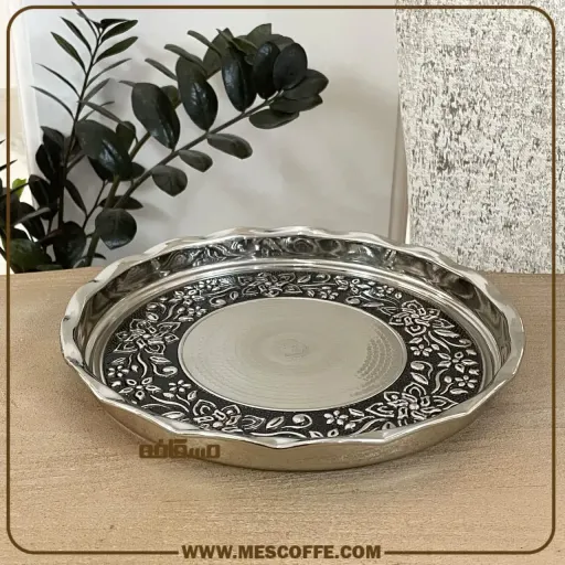سینی مجمع مسی بزرگ زنجان(گل یاس/کد1879)