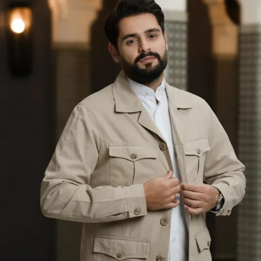 کت کتان مدل سردار رنگ استخوانی کدkt12008 سایز Xl