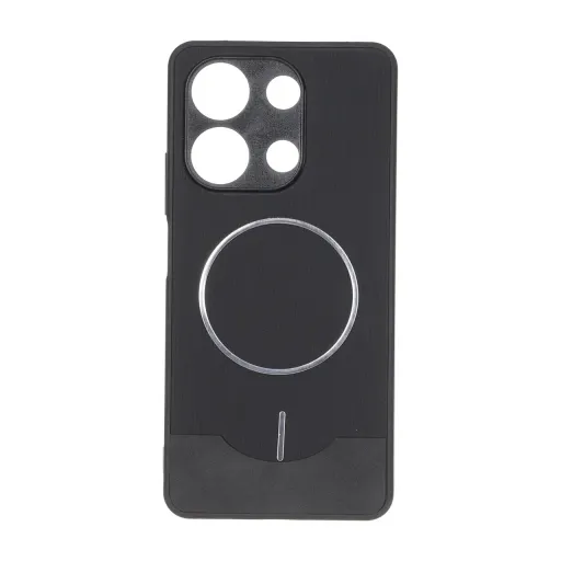 قاب Line Case جیر MagSafe فلزی محافظ لنزدار Xiaomi Redmi Note 13 4G رنگ مشکی
