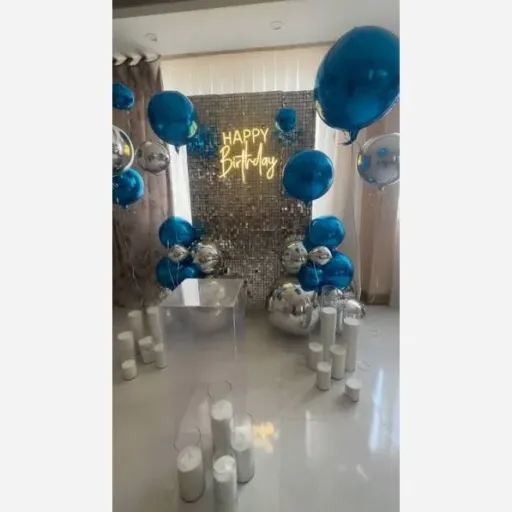 بادکنک فویلی اوربز 4 بعدی نقره ای 32 اینچ