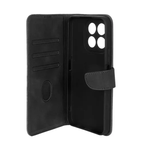کیف موبایل چرمی جاکارتی و محافظ لنزدار KRF درجه یک هواوی آنر مدل Honor X6c رنگ مشکی