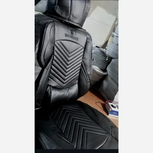 روکش صندلی تمام چرم ضد خش خودرو پژو 405قدیم، روآ، آردی مدل لاماری جنس تمام چرم مشکی یکدست