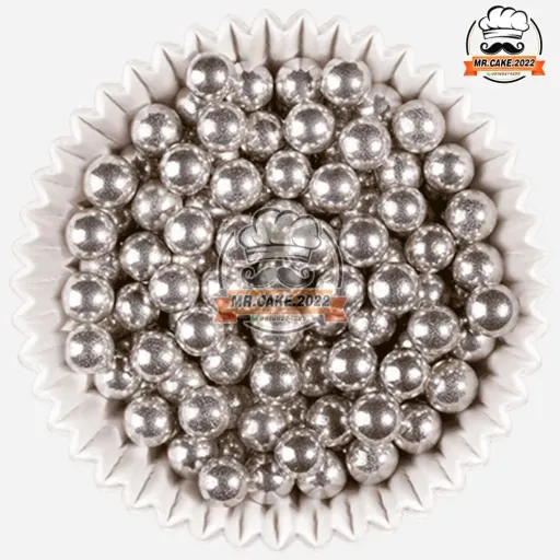 مروارید خوراکی نقره ای متالیک 40 گرمی