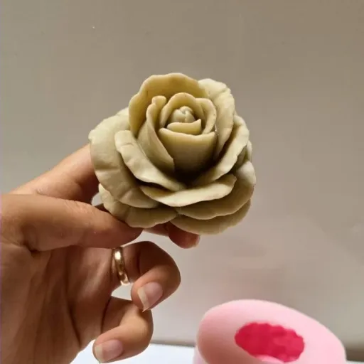 قالب سیلیکونی گل رز بزرگ 7 سانت مناسب برای شمع و سنگ مصنوعی