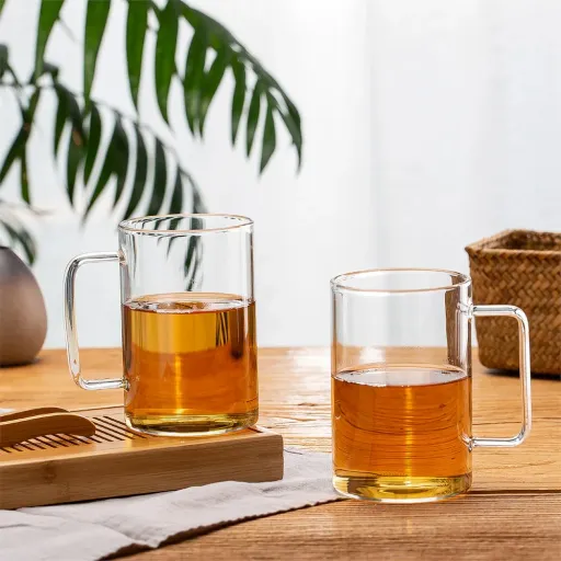 لیوان پیرکس مدل ساده برند Deli بسته شش عددی