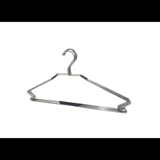 چوب لباسی6تایی نظم دهنده آویز کت نقره ای .رخت آویز چوب کار لباس نظم دهنده کمد آویزلباس فلزی