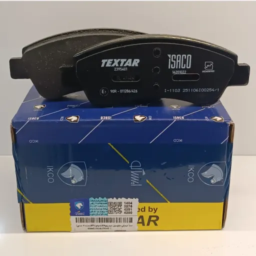 لنت ترمز جلو دیسکی پژو 206 tu5 برند ایساکو تکستار TEXTAR ISACO