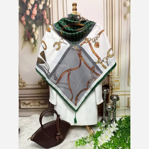 روسری نخ کاستوم گوچی کمند رنگ سبز
