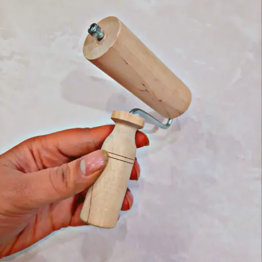 وردنه دستی چوبی غلطکی دسته دار کیفیت عالی چوب جنگلی سایز 15