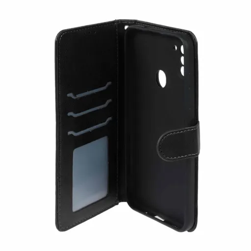 کیف موبایل چرمی جاکارتی و محافظ لنز سامسونگ مدل Samsung A11 / M11 رنگ مشکی