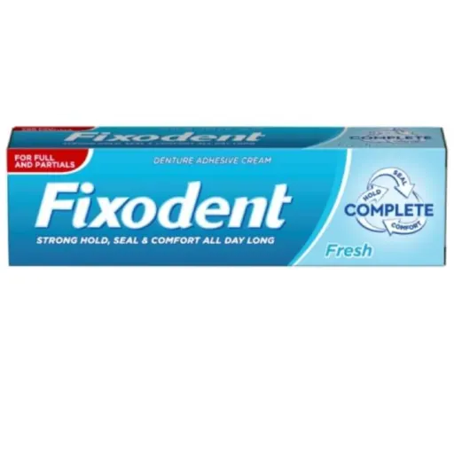 12 عدد چسب دندان مصنوعی فیکسودنت وزن 47 گرم محصول آلمان رنگ صورتی بدون طعم