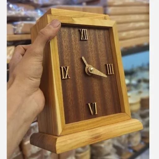 ساعت چوب رومیزی مستطیل