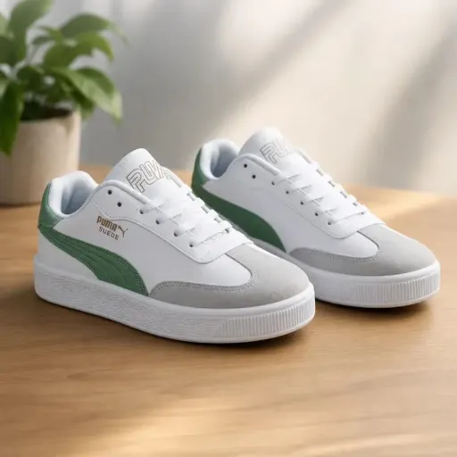 ونس زنانه پوما puma سفید سبز سایز 37