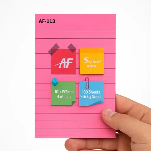 یادداشت چسبی A6 خط دار School Max مدل AF-113 در مداد قرمز