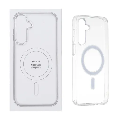 قاب مگ سیف شفاف سامسونگ مدل Samsung Galaxy A16 با قابلیت شارژ MagSafe - (پک دار) رنگ شفاف