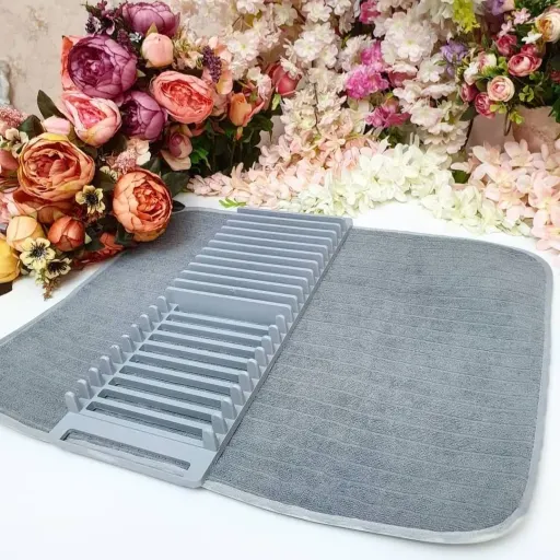 نمگیر استند دار رایکا ظروف آبچکان نمگیر حوله ای پارچه ای(عکس ها با دقت دیده شود)مدل  رایکا رنگ مورد نظر را انتخاب کنید رنگ سرمه ای